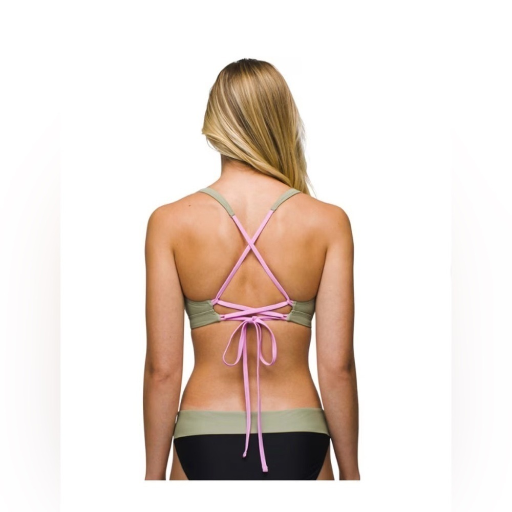 Prana Tulum Swim Top Criss Cross Back Black Women's Size Large - Picture 2 of 11